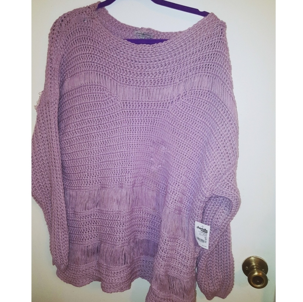 Charlotte Russe Purple Off Shoulder Sweater 3x NWT